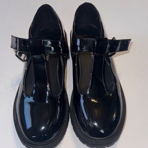 Dark Academia. Wednesday Addams. Black Patent Leather Kids Shoes Whimsygoth